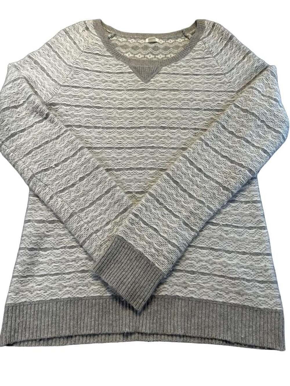 Aerie Women's Gray and White Striped Rabbit Hair Blend Sweater Size M Cozy Indie